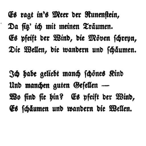 "The Runestone justs into the sea" by Heinrich Heine, read in German and in my English translation